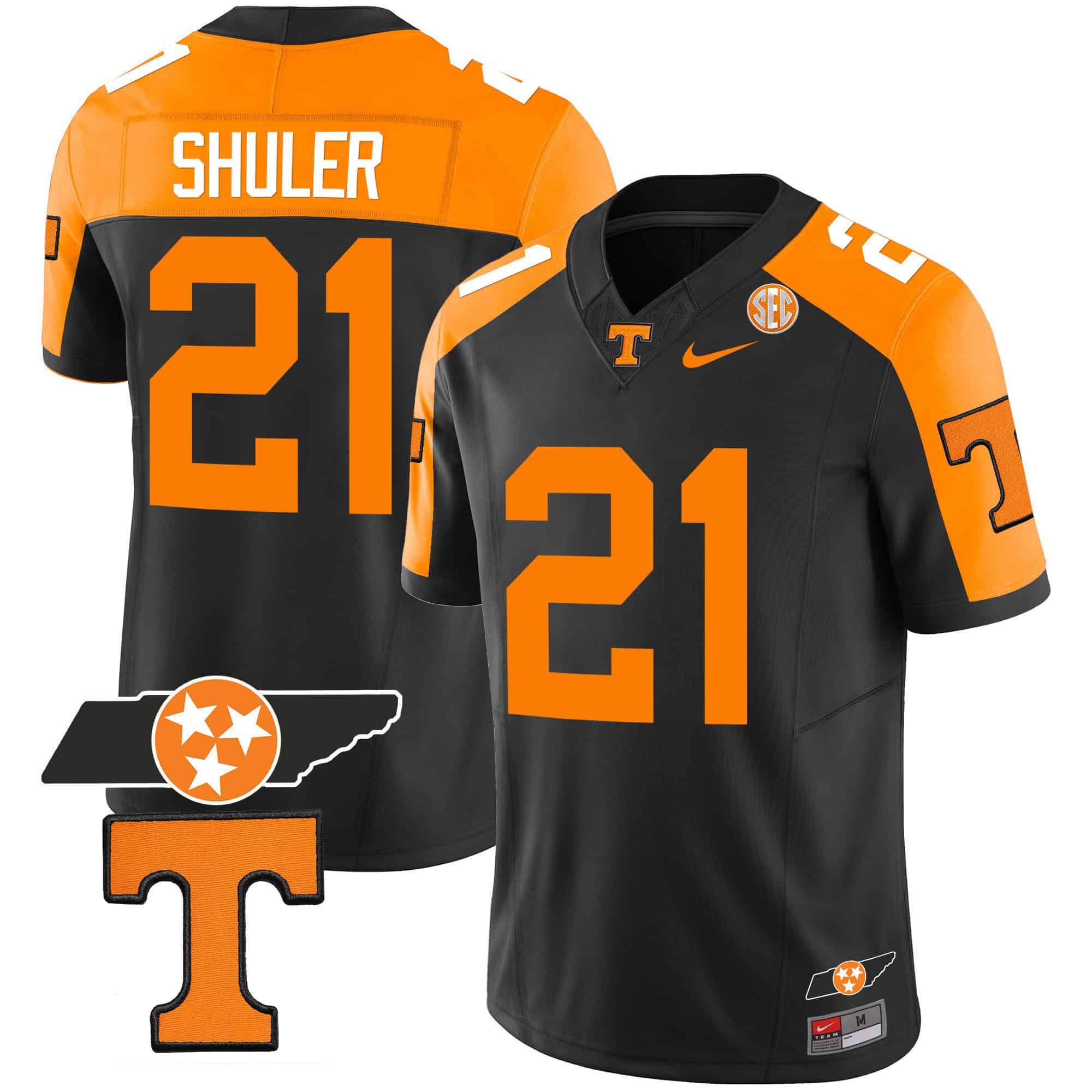 Men Tennessee Volunteers #21 Shuler Black 2024 Nike Checkerboard & Alternate NCAA Jersey style 2->ncaa teams->NCAA Jersey
